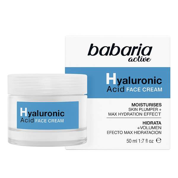 Babaria Crema Facial con Ácido Hialurónico – 50 ml (Importada de España)