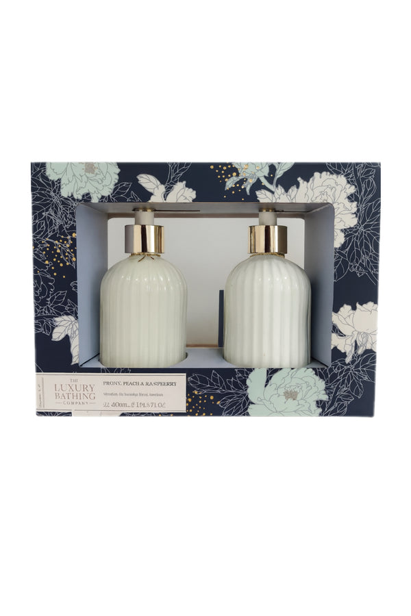 Set Luxury Bathing Peony Peach Jabón Y Crema 400 Ml