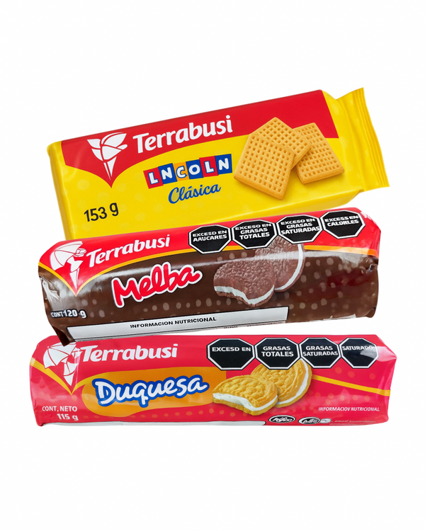 Combo Argentino de Galletas Terrabusi Lincoln, Melba y Duquesa