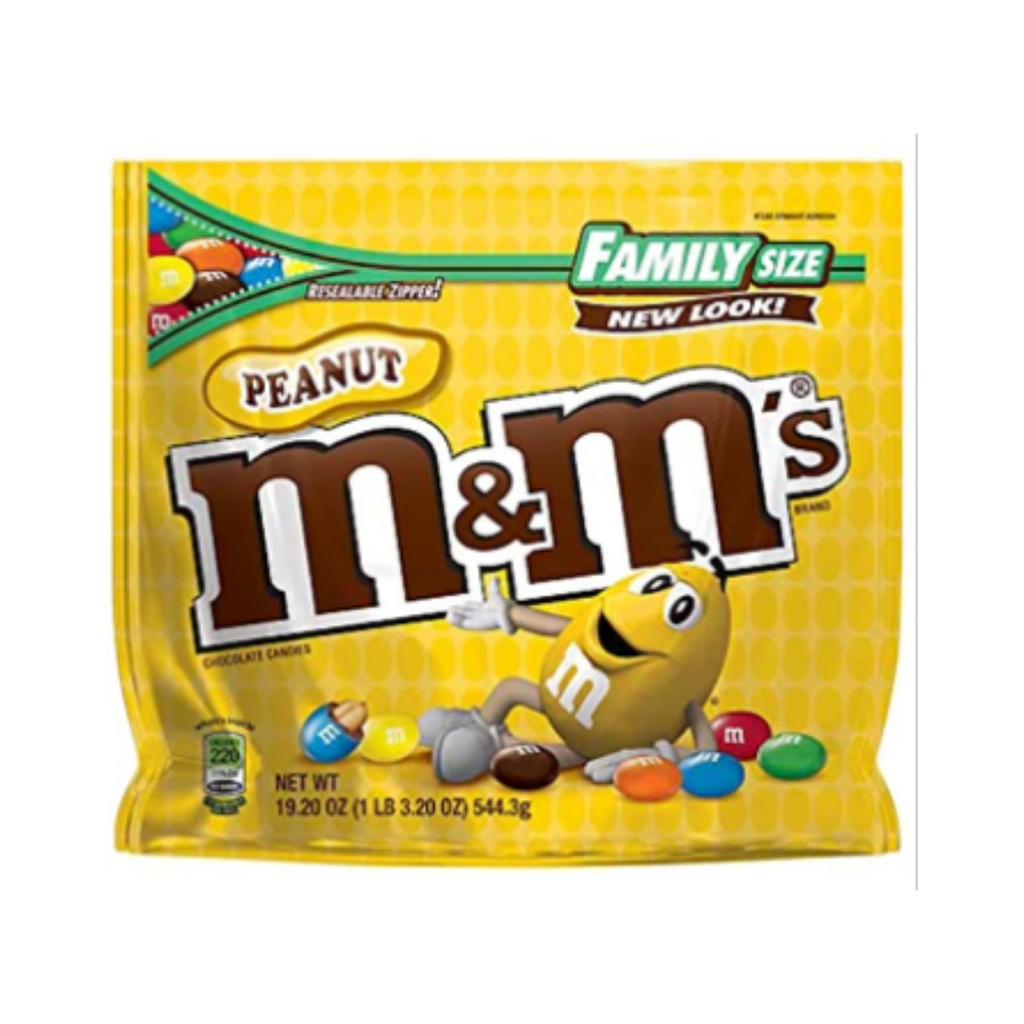 M&m's Peanut  Chocolate Candies Family Size 544.3g