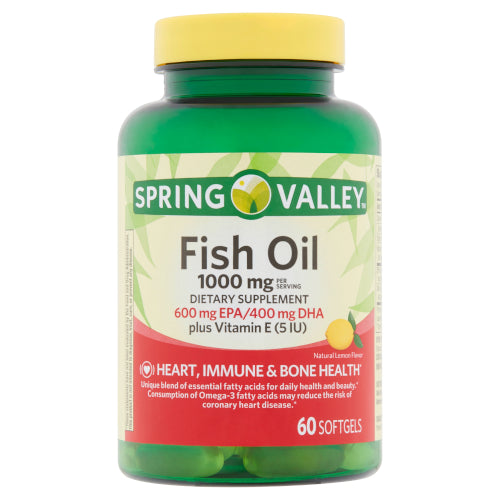 Spring Valley Dietary Supplement Fish Oil  60 Softgels