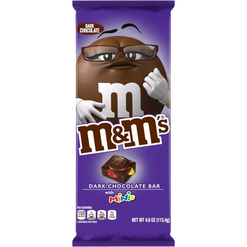 M&m Dark Chocolate Bar With Minis 113.4g
